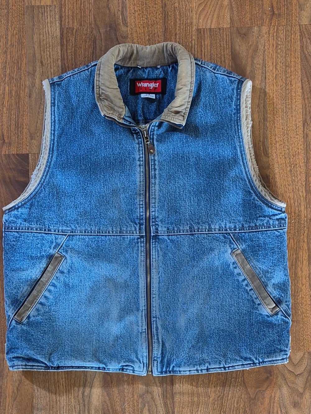 Vintage Wrangler Hero  Men's Sherpa Lined Full Zip Vest   Size Large